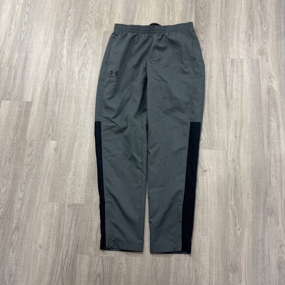 Under Armour Vital Woven Pants Men's Large Gray Black Gym Workout Training - Picture 1 of 9